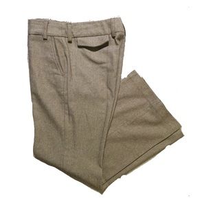 Jcrew brown/cream wool blend wide leg pants 8